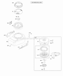 Blower HousingShrouds Flywheel Rewind Starter Diagram and Parts List for 09M902-0005-E1  Briggs and Stratton Engine